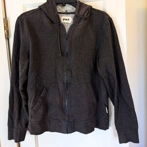 Pact zip up hoodie. Women's Large Dark Brown (runs small). Excellent condition